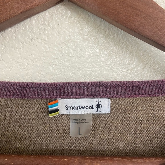 Smartwool Shadow Pine Colorblock Sweater Argyle Purple Heather Sz Large - Picture 4 of 9